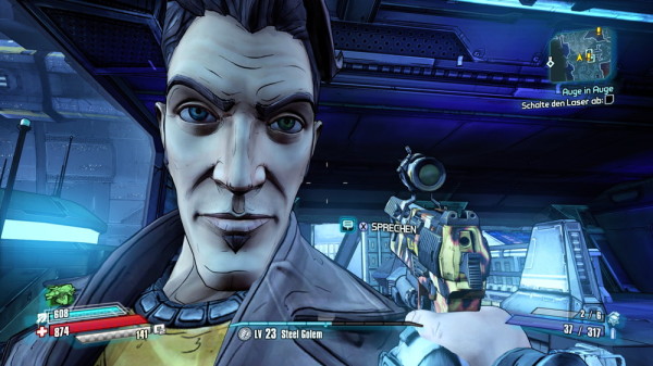 Auge in Auge mit Jack in Borderlands: The Pre-Sequel (PC)