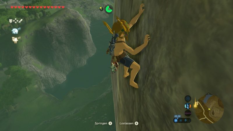 Legend of Zelda: Breath of the Wild - Link klettert